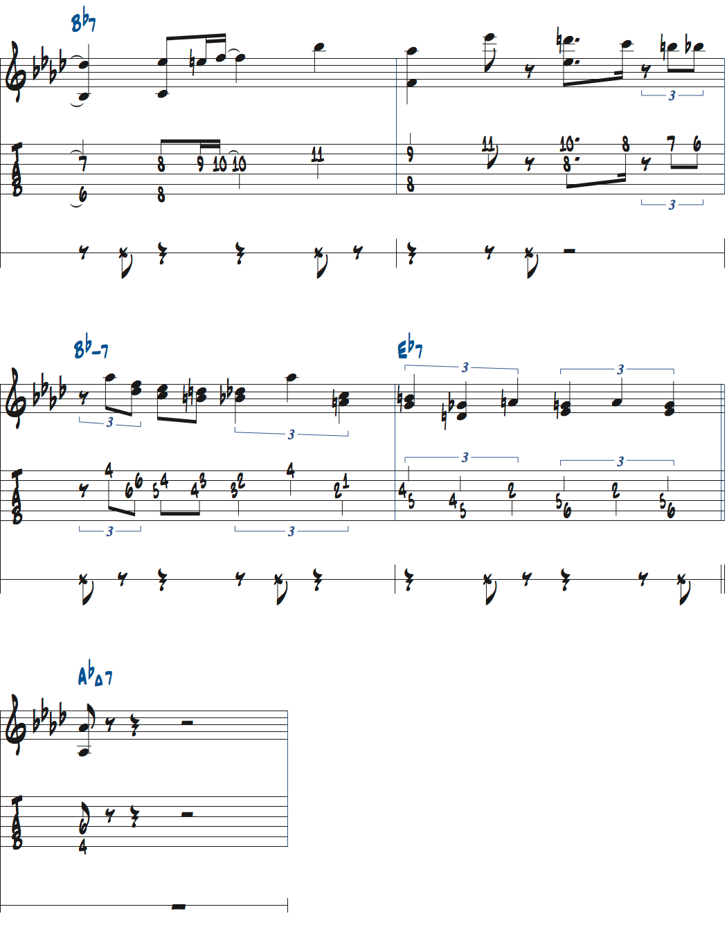 メトロノームを2拍半ごとに鳴らして練習するスウィング（ドナ・リー）のノリページ10楽譜