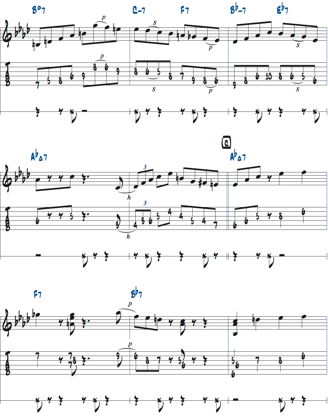 メトロノームを2拍半ごとに鳴らして練習するスウィング（ドナ・リー）のノリページ4楽譜