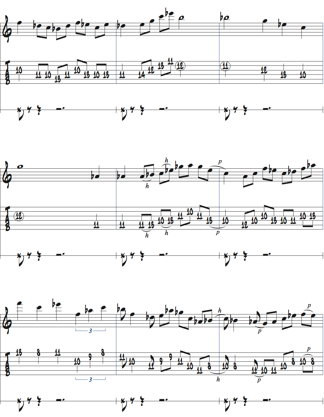 メトロノームをいろいろな拍子の1拍めと捉える練習楽譜ページ2