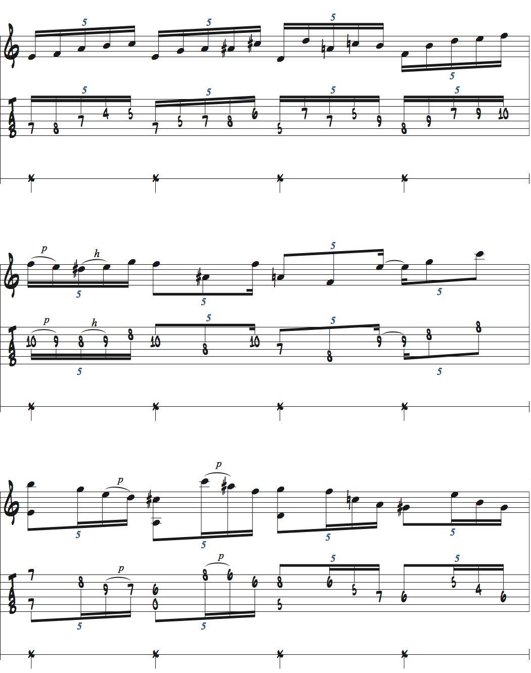 5連符を使ったメトロノーム練習ページ2楽譜