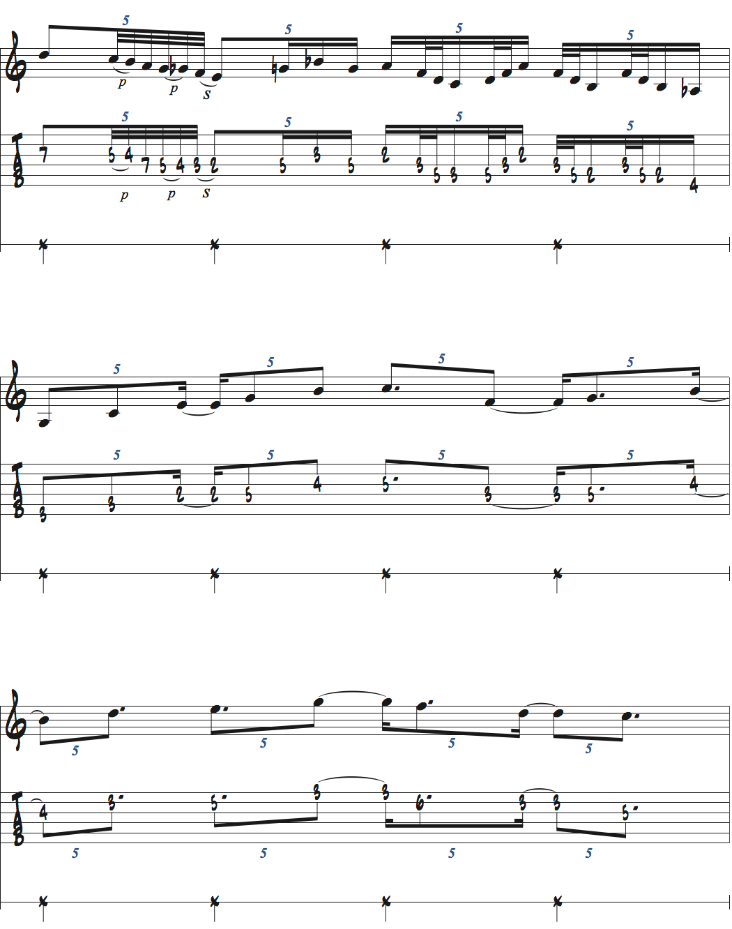 5連符を使ったメトロノーム練習ページ3楽譜
