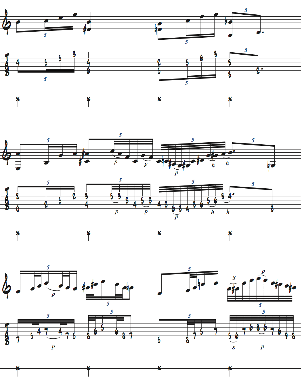 5連符を使ったメトロノーム練習ページ4楽譜
