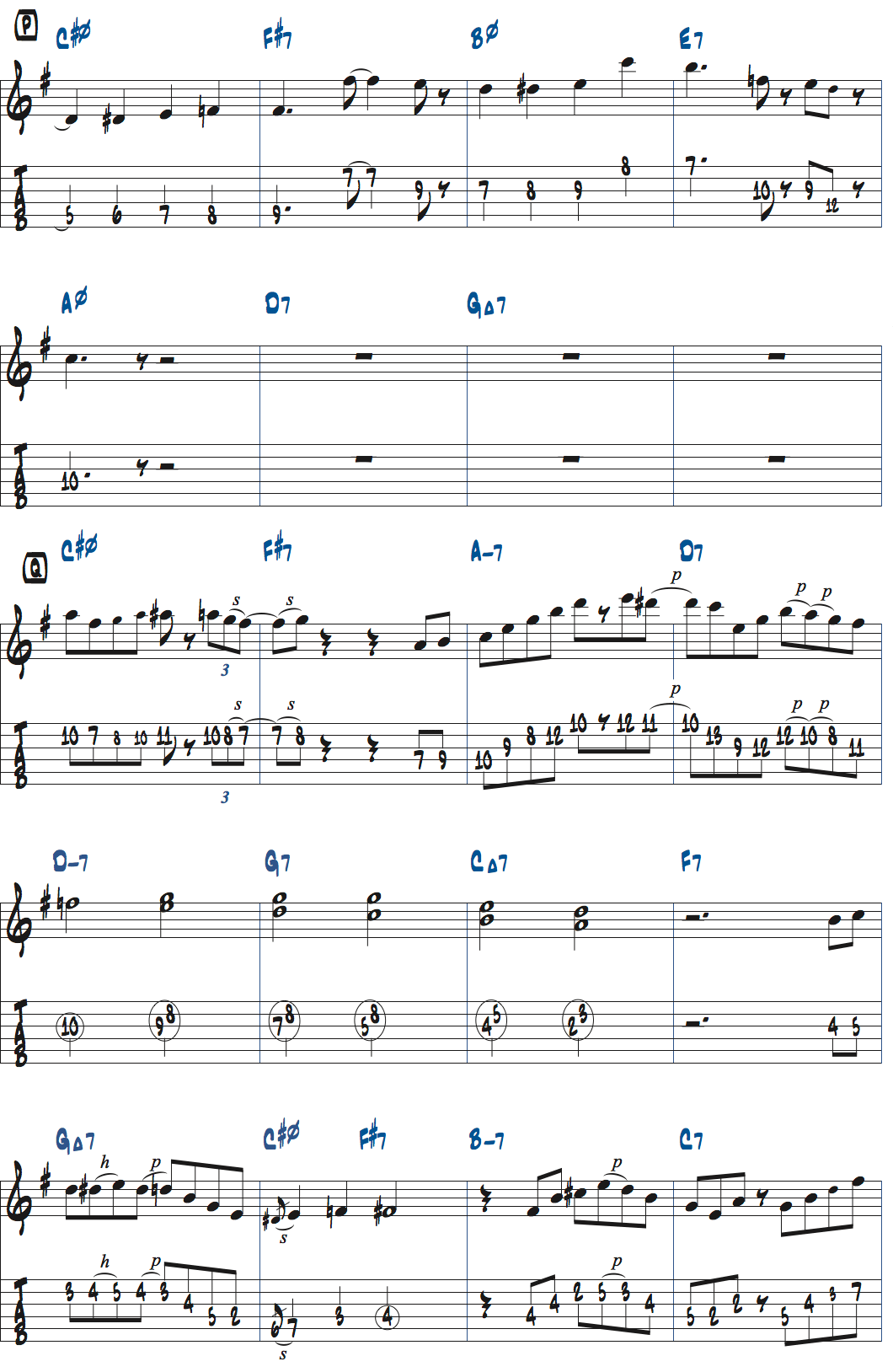 タル・ファーロウStella By Starlightのドラムとの4バース楽譜ページ3