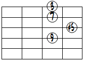 M9(#5)ドロップ2ヴォイシング4弦ルート基本形