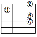 m7(11)ドロップ2ヴォイシング4弦ルート第3転回形