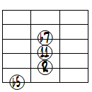 m7(b5,11)ドロップ2ヴォイシング6弦ルート第2転回形
