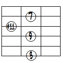 M9(#11)ドロップ3ヴォイシング6弦ルート第1転回形